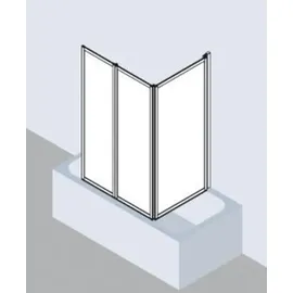 Kermi Vario 2000 Faltwand 3-tlg. V2FW30701412K 78,5-81,8x140cm, silber mattglanz, Kerolan Perl