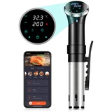 Sous Vide Garer, WiFi Sous Vide Stick 1100 W Präzisionskochtopf Immersion Zirkulator mit Reservieren Timer und Temperatur 25–95°C, IPX7 wasserdicht für Weihnachtsessen Rindersteak Low-öl und fettarm