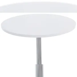 CLP 2er Set Metall-Stehtische Mit Runder Holztischplatte Ø 60 cm weiß matt
