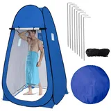 Jibenhome Wurfzelt Pop up Umkleidezelt mit 2 Reißverschluss 120x120x195cm, Campingzelte, Personen: 1, Privatsphäre WC Zelt Lagerzelt, Tragbar, Outdoor blau