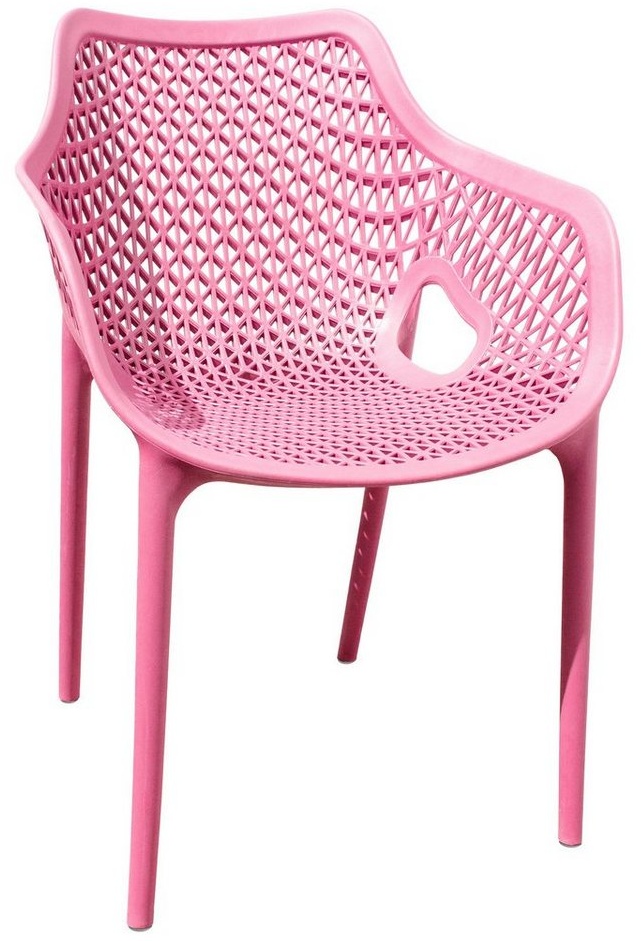 TRISENS Gartenstuhl Mark (1, 2, 3 oder 4 Stühle je nach der Wahl, 1 St), Terrassenmöbel aus einem Guss Stapelstuhl für Außen- und Innenbereich rosa