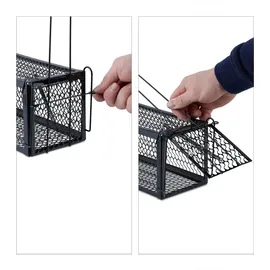 Relaxdays Lebendfalle Mäuse & Ratten 2er Set 12 x 24 x 11,5 cm