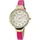 Excellanc Damenuhr rosa Kunstlederband Analog Quartzwerk goldfarbene Ziffern