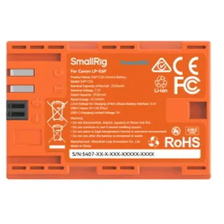 SmallRig 5407 Kamera Akku für Canon LP-E6P orange