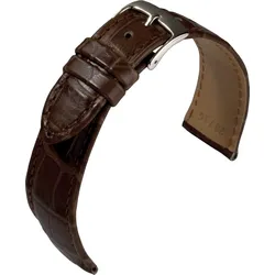 Eulit Krokodil- / Alligatorleder Alligator Classic 20mm" E58544620272" - dunkelbraun