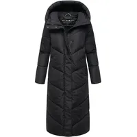 Marikoo Damen Wintermantel langer Parka Steppmantel warm gefüttert mit Kapuze Anorak Winterjacke wasserabweisend Übergangsjacke Ranjaa