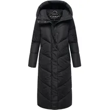 Marikoo Damen Wintermantel langer Parka Steppmantel warm gefüttert mit Kapuze Anorak Winterjacke wasserabweisend Übergangsjacke Ranjaa