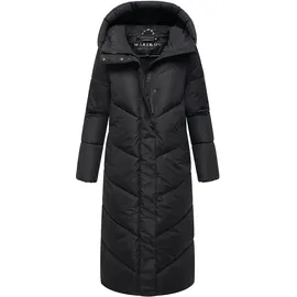 Marikoo Damen Wintermantel langer Parka Steppmantel warm gefüttert mit Kapuze Anorak Winterjacke wasserabweisend Übergangsjacke Ranjaa