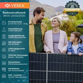 veska Balkonkraftwerk Photovoltaik Solaranlage WIFI Smarte Mini-PV Anlage