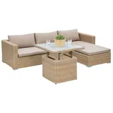 Merxx Gartenmöbelset »Veneto«, 3 Sitzplätze, Stahl/Kunststoff, inkl. Auflagen - beige