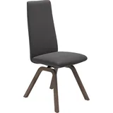 Polsterstuhl STRESSLESS "Laurel", grau (rock paloma, walnuss), B:49cm H:105cm T:60cm, Leder PALOMA: PALOMA ist ein durchgefärbtes Semianilin-Möbelleder mit natürlicher Narbung., Stühle, Polsterstuhl, High Back, Größe M, mit schräggestellten Beinen in Walnuss