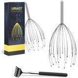 URAQT Kopfmassage Spinne mit 20 Fingern, Nachhaltiges Kopfmassagegerät mit Auslegern auf 2 Ebenen, Premium Kopfmassagegerät für Nachhaltige Entspannungsgefühle - Ideal als Geschenk(3-teiliges Set)