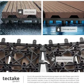 Tectake Terrassenfliesen Tegulas 31 x 31 x 2 cm braun