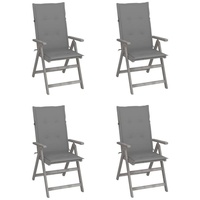 VidaXL Verstellbare Gartenstühle 4 Stk. mit Auflagen Massivholz Akazie