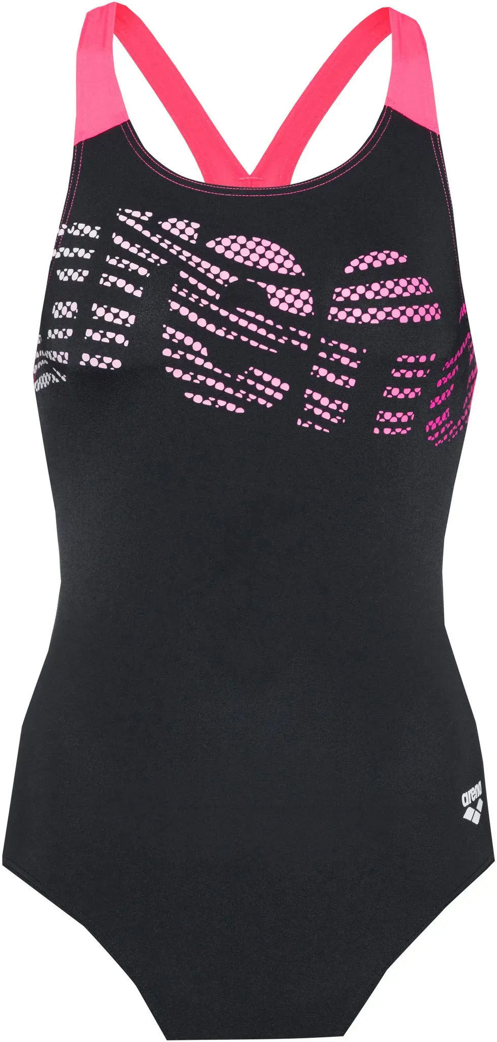 Arena FLOWING Schwimmanzug Damen in black-shocking pink, Größe 36 - schwarz