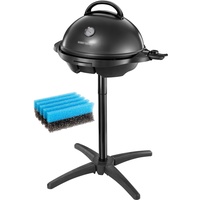 George Foreman Grill 2in1 Elektrogrill: Standgrill & Tischgrill (Innen- & Außennutzung, Balkon & Küche) und 2 Reinigungsschwamm für Elektrogrill [2er Pack] (zweiseitiger Schwamm, einzigartige Form)