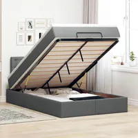 VidaXL Bett mit Matratze & LEDs Dunkelgrau 120x200 cm