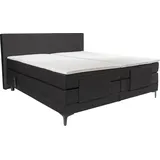 Alina Boxspringbett ALINA "Powell", braun (braungrau dmo 159), B:192cm L:212cm, Samt DMO (100% Polyester), Komplettbetten, Boxspringbett, inkl. Motor, Matratze und Topper, in unterschiedlichen Ausführungen