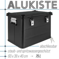 Trucky Aluminium Box mit Deckel Schwarz Alu Kiste Alukiste