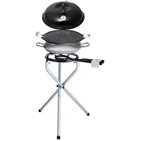 All'Grill Paella World Portable Set klein mit Brenner, Paella-Pfanne, Grillplatte und Deck