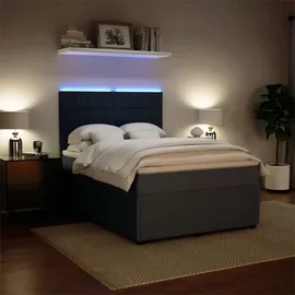 vidaXL Boxspringbett 140 x 200 cm Dunkelgrau