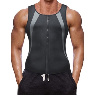 XDSP Herren Fitness ärmellos, Herren Taillentrainer Shapewear Waist Trainer Neopren Saunaweste Sauna Körperformer Fatburner Abnehmen Shapewear