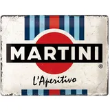 Nostalgic-Art 23290 Retro Blechschild MARTINI L'Aperitivo Stripes – Geschenk-Idee für Vermouth-Fans, aus Metall, Vintage-Design