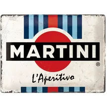 Nostalgic-Art 23290 Retro Blechschild MARTINI L'Aperitivo Stripes – Geschenk-Idee für Vermouth-Fans, aus Metall, Vintage-Design