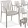 Tectake Alcudia Gartenstuhl 54,5 x 58 x 80,5 cm grau 4 St.