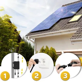 sunniva SUNNIVA® Balkonkraftwerk komplett Steckdose Astro-Energy 800W Micro Wechselrichter PV Solaranlage 4x440W Solarmodule, inkl.5m Kabel, Y-Verteiler, Bluetooth, WIFI