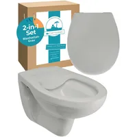 Calmwaters Calmwaters® Spülrandloses Wand WC im Set in Manhattan-Grau,