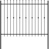 vidaXL Spießzaun 200 x 200 cm Schwarz/Stahl