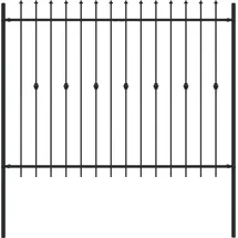vidaXL Spießzaun 200 x 200 cm Schwarz/Stahl