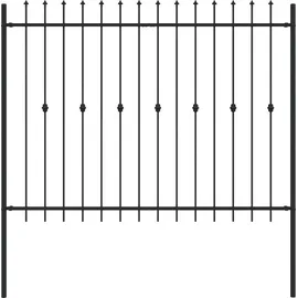 vidaXL Spießzaun 200 x 200 cm Schwarz/Stahl