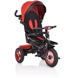 Tricycle, Dreirad Jockey Gummireifen Musik Sitz drehbar Schubstange verstellbar rot