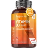 WeightWorld Vitamin D3 2000 I.E. - 400 vegane Tabletten - 1 Tablette alle 2 Tage - Sonnenvitamin für Immunsystem, Knochen, Zähne & Muskeln (EFSA)- Vitamin D - Cholecalciferol von WeightWorld