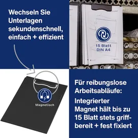 Magnetoplan Magnetische Klemmbrett Mappe, A4, schwarz