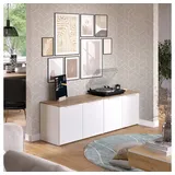 Vicco Wohnwand Wido, Weiß/Sonoma, 2 Teile