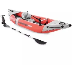 Aufblasbares Kanu Excursion Pro K1 mit Aluminium-Paddeln - rot