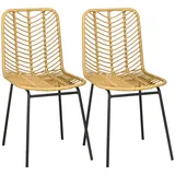 Homcom Esszimmerstühle PE-Rattan, Stahl