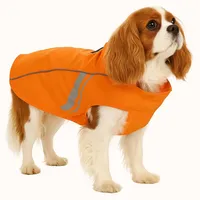 Karlie Regenmantel Hund - Pomi Orange - Größe A:45cm B:38-42cm C:57-66cm - Polyester - wasserdicht - reflektierende Streifen - Klettverschluss - waschbar bei 30°C