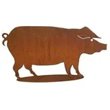 Gartenfigur Rost auf festem Stand – Hochwertig & Wetterfest - Metall Tierfigur - Edelrost Dekofigur/Tier Figur – Gartendeko/Dekoration (Schwein - Höhe 50cm)