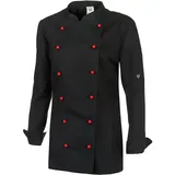 BP Gourmet 1542-400-32 Kochjacke für Damen - Langärmelig - 65% Polyester, 35% Baumwolle - Normale Passform - Größe: 40 - Farbe: schwarz