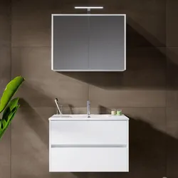 Riho Porto Slim Badmöbel Komplett Set 79 mit Spiegelschrank, 80 cm