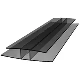 H-Profil Polycarbonat 1000mm Rauchgrau 10mm – Stegplatten Verbinder für Doppelstegplatten | Hohlkammerplatten Verbindungsprofil für Gewächshaus & Überdachungen