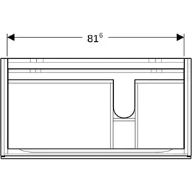 Geberit Waschtischunterschrank 2 Auszüge 88 x 53 x 46,2 cm Grau