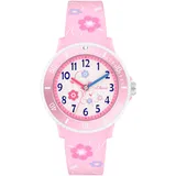 s.Oliver Kinderuhr, mit süßem Blumenprint SO-4499-PQ - rosa