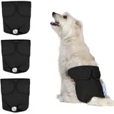 Nobleza 3 x waschbare Hundewindeln, hygienische Höschen für Hunde in Wärme, wiederverwendbar, für weibliche Hunde (M, Größe 32 – 37,5 cm, 3 Stück, schwarz)
