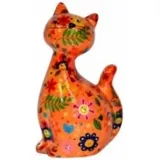 Pomme Pidou Spardose Katze Grösse M 12,5x10,3x21 cm Orange (A)