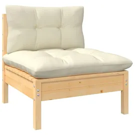 vidaXL Garten-Lounge-Set 7-tlg. beige Kiefernholz